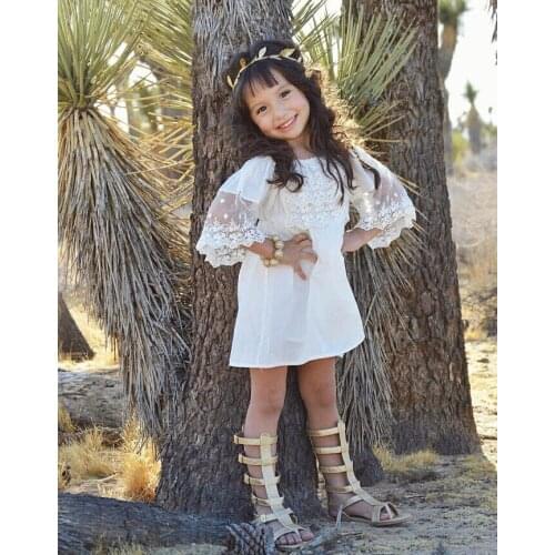 Emmababy Enfant Children Kids Dresses Clothing Child Kid Baby Girl Lace Cotton Tutu Dress Princess Party Wedding Pageant Dress