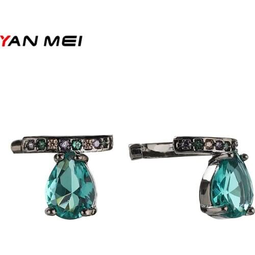 GAOLA Fashion Ear Clip Ladies Zircon Small Clip Earring Clip Earrings Light Blue Zircon Personality Ear Clip Female Jewelry