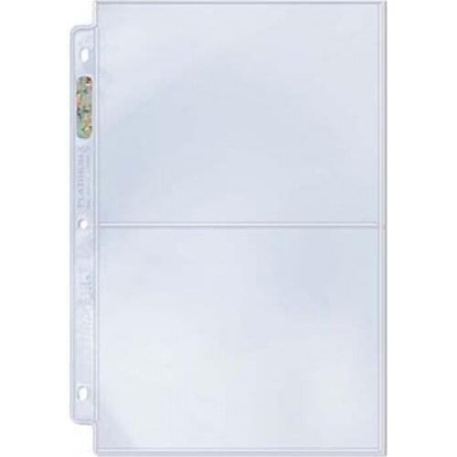 20PCS/LOT Ultra.Pro 2 Pockets Card Pages Board Game Cards Holder Barriers For Protector Postcard Photo Pictures Album Page