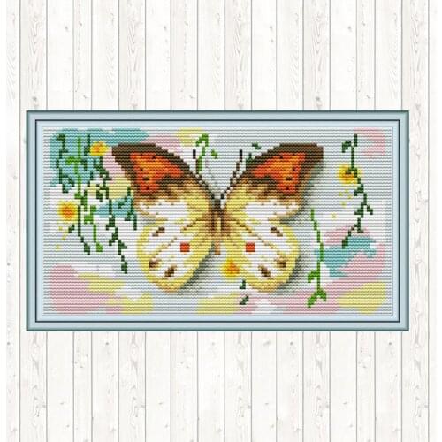 Chinese Cross-stitch Needlework Butterfly Animal Painting DMC Printed on Canvas DIY Embroidery Cross Stitch Kit Hand Home Crafts