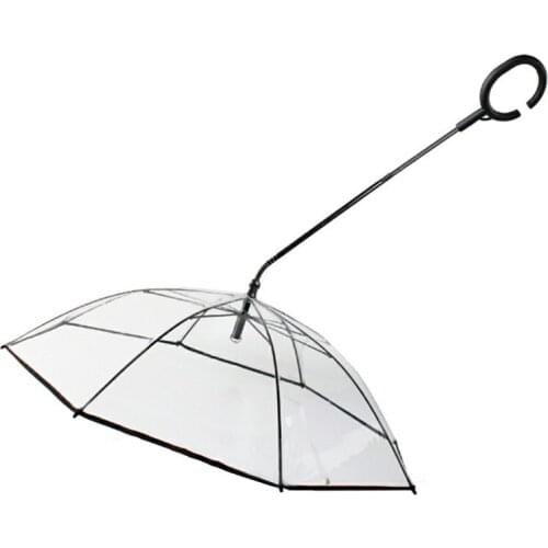 Legendog Hot Sale Telescopic Handle Transparent Pet Umbrella With Dog Leash For Rain Walking Umbrellas Waterproof Pet Products