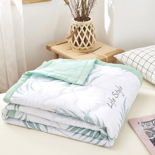 Summer Washed Cool Quilt Polyester Air-conditioning Thin Comforter Soft Breathable Blanket Bedspread Sofa Full Queen Bed Cover