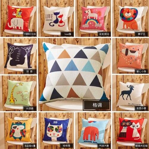 Hot 1PC Pillow Case Animal Cartoon Sanding For Car Sofa Cushion Printed Pillow Cover Home Decoration