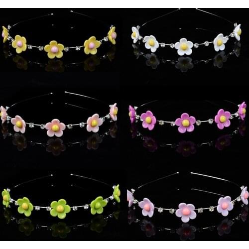 Cute Romantic Yellow Daisy Acrylic Flowers Hair Accessories for Women Girl Headpiece Headband Hair Ornaments Head Hair Jewelry