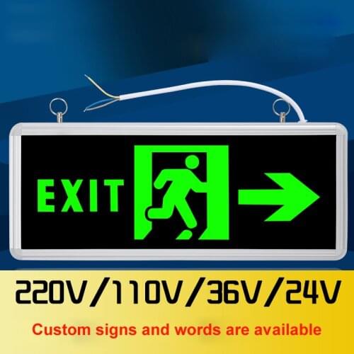 DENOLITE Maintained Hanging Wall Mounted Led Fire Emergency Light Single/Double Side With Human+Arrow Led Exit Sign Lights
