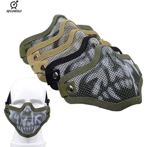 NEW Airsoft Metal Tactical Mask Paintball Half Face Steel Mesh Military War-Game Hunting Masks