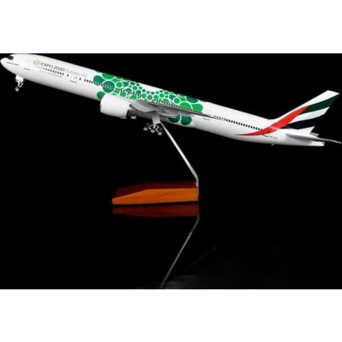 About 47.5cm 1/157 Emirates Airline B-777-300 Expo Metal Simulation Model Airliner Desks Static Decoration Toys Collection Gifts