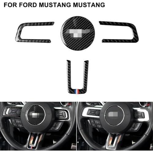 Steering Wheel Trim Sticker Steering Wheel Center Trim for Ford Mustang 2015 2016 2017 Auto Accessories Automotive interior