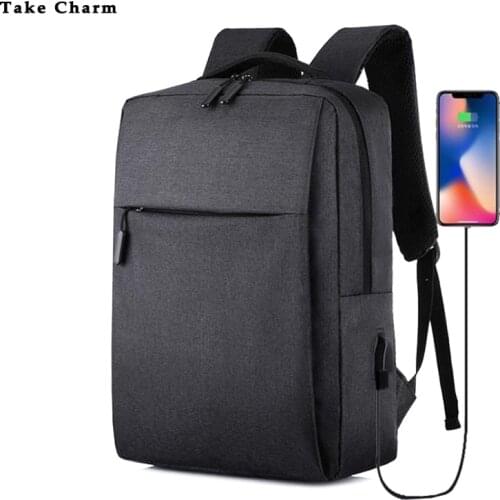 Simple Business Mens Backpack Laptop Computer Bag Leisure Charging Travel Bags For Women Daily Work Backpack Black Gray Blue