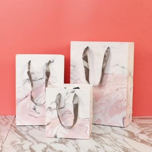 Pink Marble Vintage Womens Bag Gift Bags Wedding Candy Box Kraft Paper Gift Box Chocolate Boxes Cookies Bag Wedding Decoration