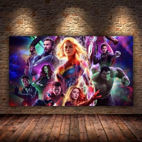 Marvel Avengers Movie Posters and Prints Superhero Canvas Paintings on the Wall Art Iron Man Pictures Home Decor Cuadro