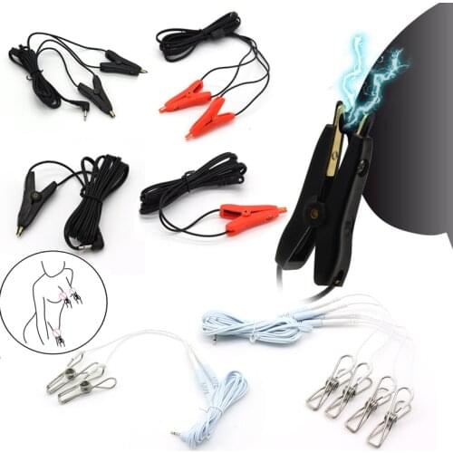 Electric Shock Sex Nipple Clamp Labia Clip Electro Stimulation Clitoris Clips Breast Enlarger Massage SM Game Sex Toys For Women