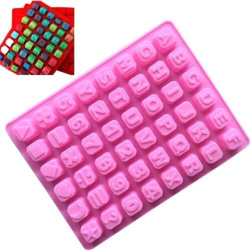 English Alphabet Silicone Chocolate Mold 48 Holes Pudding 3D Silicone Molds Cake Decorating Tools Candy Jelly Mould DIY Handmade
