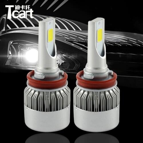 Tcart 2pcs LED Headlight white High Beam low beam H11 H7 for Toyota Rav4 Prius Corolla Highlander Fortuner Avensis Land cruiser