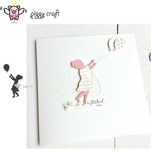 Piggy Craft metal cutting dies cut die mold Balloon girl Scrapbook paper craft album card punch knife art cutter die