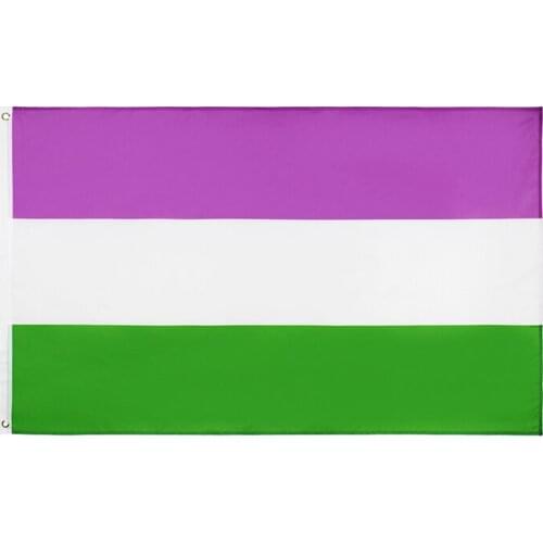 LGBTQIA Genderqueer Flag 3x5 ft 90x150 cm Banner 100 D Polyester Decoration Advertising, Free Shipping