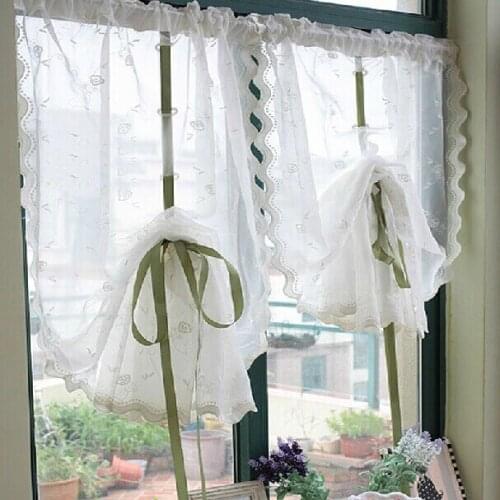 85x250cm BALLOON white flower embroidered balloon curtain for the living room window and kitchen curtain