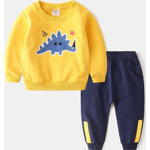 ZWF247 Kids Clothes Suit Autumn Childrens Clothing Boy Sport Two-piece Set Boy Clothes Cartoon Top Casual Outfit Fashion