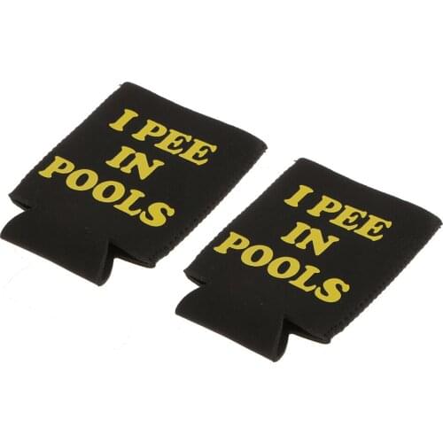 1 Pair Neoprene I Pee in Pools Beer Stubby Soda Can Cooler Chilling Holder Wrap