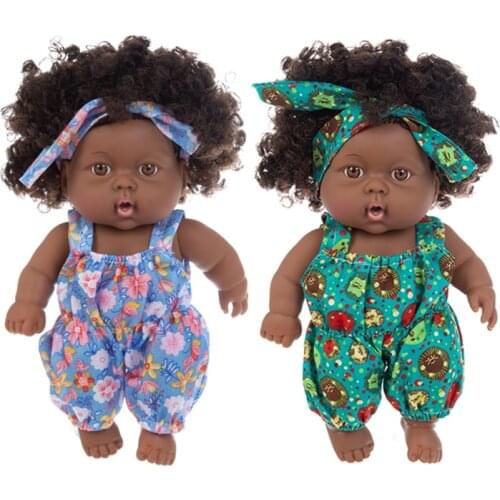 20CM African Doll Christmas Best Gift For Baby Girls Black Toy Mini Cute Explosive hairstyle Doll Children Girls