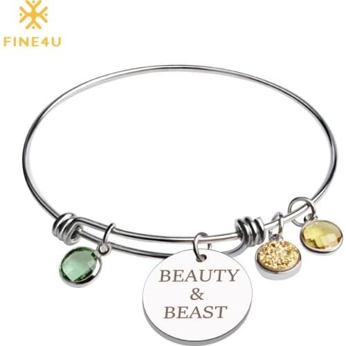 2018 New FINE4U B028 Expandable Wire Bangle Bracelet 316L Stainless Steel Charm Bracelets For Women Girl Gift Fashion Bangles