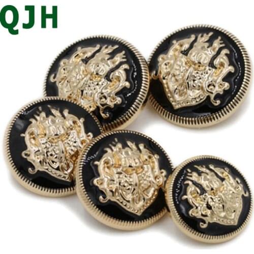 2018 Top Grade Plating 10pcs Knight Badge Vintage Metal Buttons Sewing Clothing DIY Craft Accessories Buckle 20mm-28mm 4 Colors