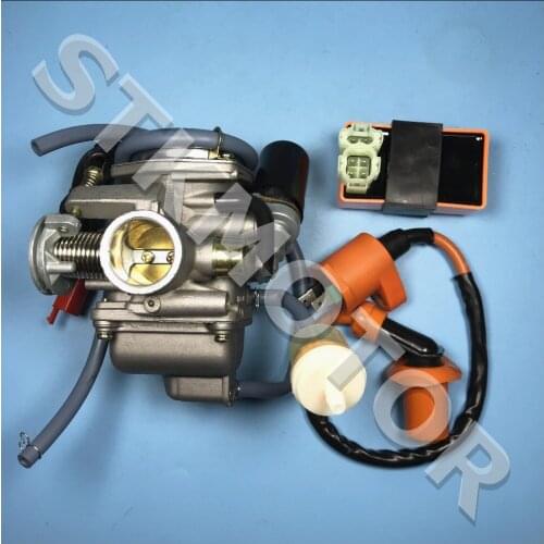 24mm PD24J Carburetor Carb with Ignition Coil CDI Box GY6 125CC 150CC ATV Quad Scooter Go Kart Parts