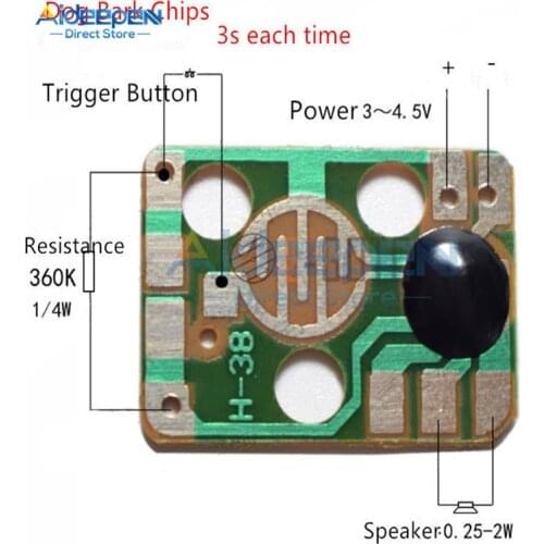 5Pcs/lot DC 3V-4.5V Dog Barking Music Chip Animal Voice Sound Module Trigger Button Play For DIY Board Toy 22*16mm