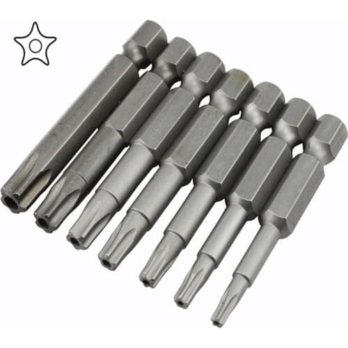 8Pcs 1/4 Inch Magnetic Pentacle Star Head Screwdriver Bits Pentalobe Electric Screwdriver Bit Hand Tools 50mm Length