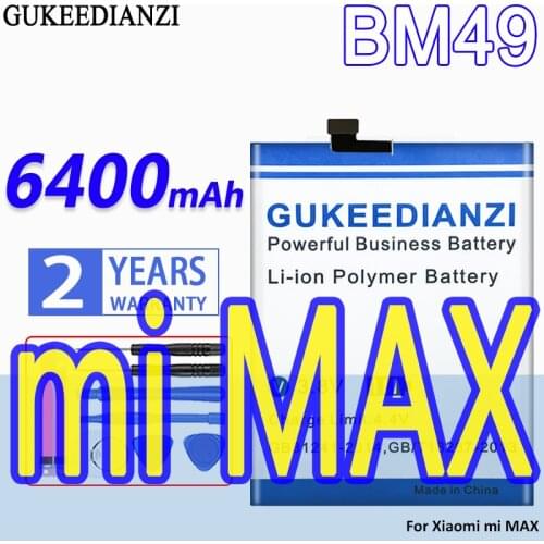 High Capacity GUKEEDIANZI Battery BM49 6400mAh For Xiaomi mi MAX