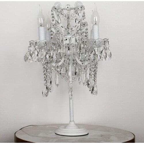 American Simple Transparent Glass Rod Iron Table Lamp Gold Bronze Crystal Glass Tube Art Bedside Table Lamp art deco