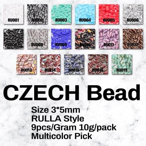 BLUESTAR Bohemian Double Hole Bead Colorful Czech Rulla Glass Seed Clothing DIY Beads For Jewelry Making Accessories 3*5mm
