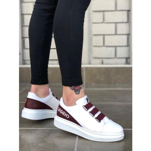 BA0029 3 Tape Legend White Burgundy Thick Sole Casual Men Shoes