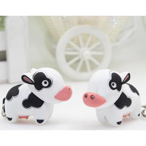 Bag Pendant Decorative Lovely Dairy Cow LED Key Ring for Kids Wonderful present for you or your family members