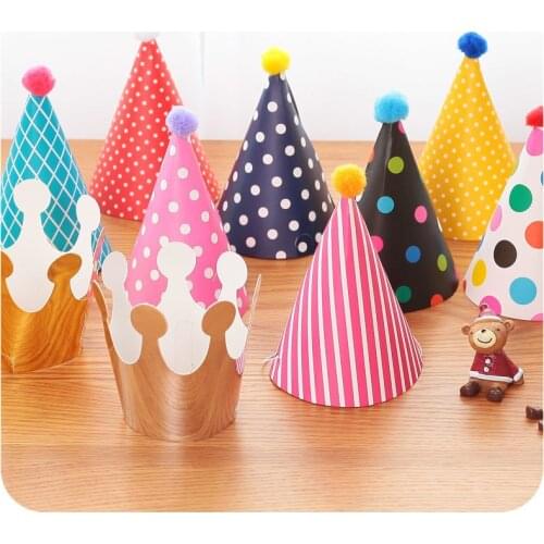 Childrens birthday Hat Happy Birthday Cute cartoon princess Crown hat Child Decoration Gifts Supplies Birthday party decoration