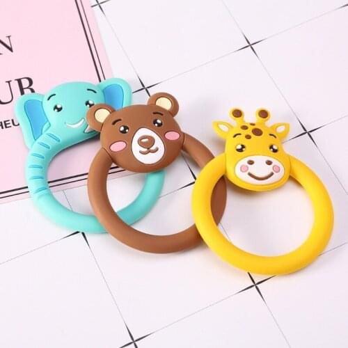 Baby Animal Molar Stick Bracelet Silicone Cartoon BPA Free Silicone Animal Product Chewing Pacifier Molar Gift