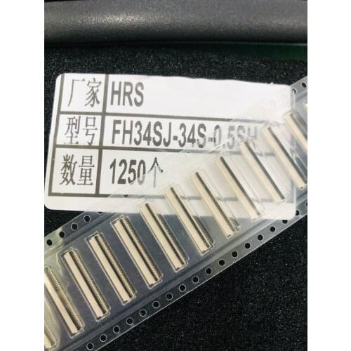 FH34SJ-34S-0.5SH 34 Position FFC, FPC Connector Contacts, Top 0.020" (0.50mm) Surface Mount, Right Angle