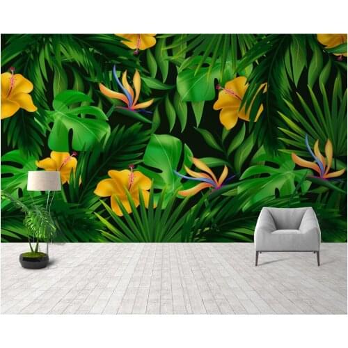 Custom photo mural 3d wallpaper Modern simple and fashionable high-end green plants decor living room wallpapers for walls 3 d
