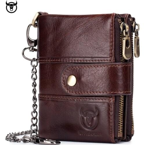 Quality Guarantee Genuine Leather men Wallet Brand zipper Man Wallets Luxury Dollar Vintage cow leather Male Purse card Coin Bag