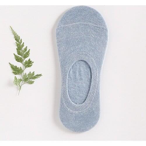 Cotton Women Ladies Solid Color Basic Style All-match Non-Slip Invisible Boat Socks 2 Pairs FS0743