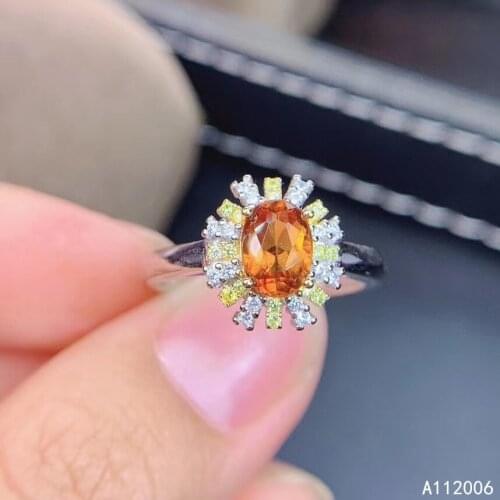 KJJEAXCMY fine jewelry 925 sterling silver inlaid natural garnet ring delicate new female gemstone ring trendy support test