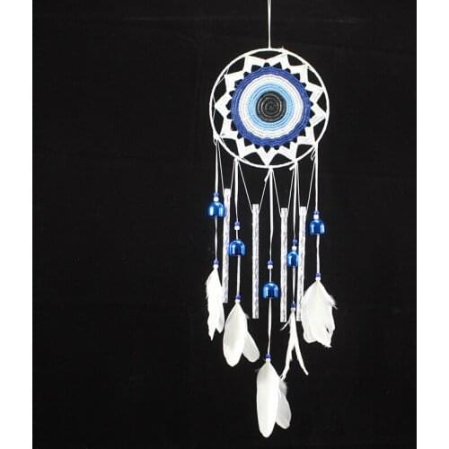 Evil Eye Wind Bell Garden Home Wind Chime Dream Catcher Feather Jingle Bells Gods Eyes