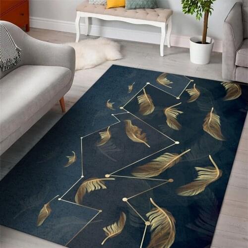 Nordic 3D Colored feathers Carpet Home Living Room Decorative Large Rugs Parlor Washable Big Carpets Bedroom Bedside Floor Rug