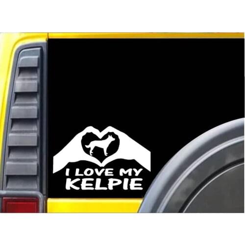 I love my Kelpie Hands Heart Sticker J985 8 inch australian dog decal window Sticker 20cm