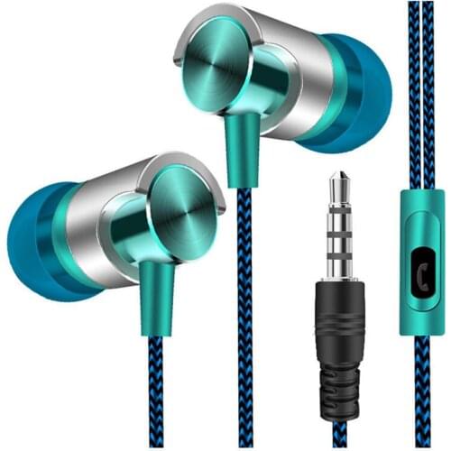 Fashion Braided Wired Stereo Music Earpiece Sound Volume Control Phone Laptop In-ear Call Earphones With Mic