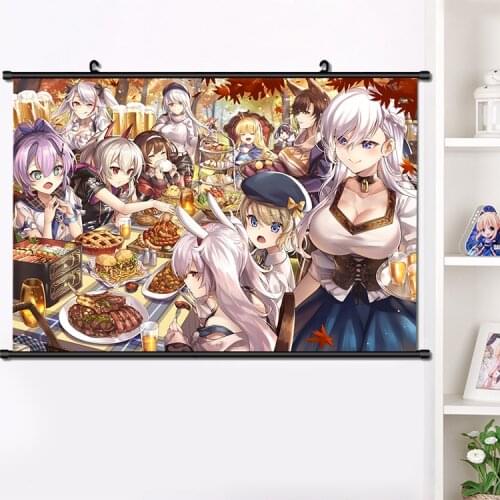 NEW Cute Anime Game Azur Lane Atago Girls Persona Wall Scroll Mural Hang Print Poster Home Decor Collectible Art Gifts 40*60 cm