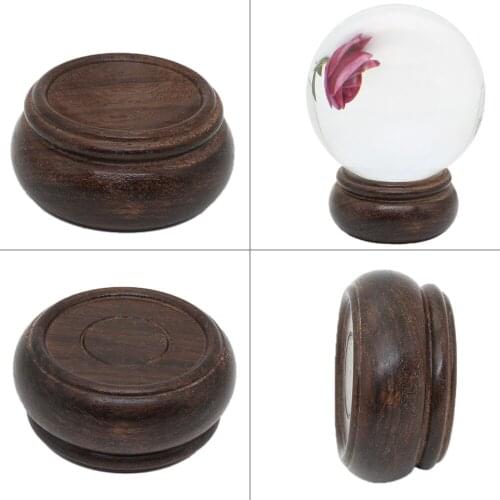 Wood Display Stand for Crystal Glass Lens Ball Large Divination Photography Lensball Base 40 50 60 80mm Big Magic Sphere Holder