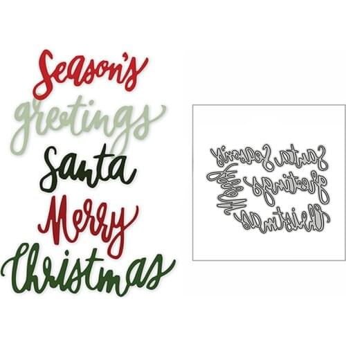 New Christmas Seasons Greeting Words 2020 Metal Cutting Dies for Scrapbooking Decor and Card Making Embossing Craft No Stamps