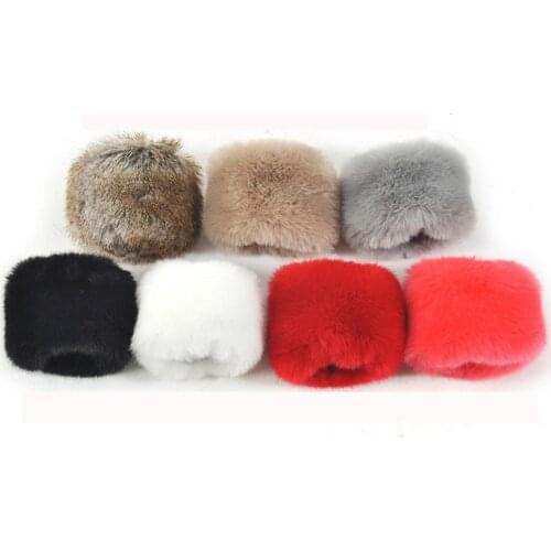 Hot Sale Winter Warm Women Arm Warmer Faux Fur Soft Elastic Wrist Slap On Cuffs Arm Warmer Plush Thicken Accessories Gray White