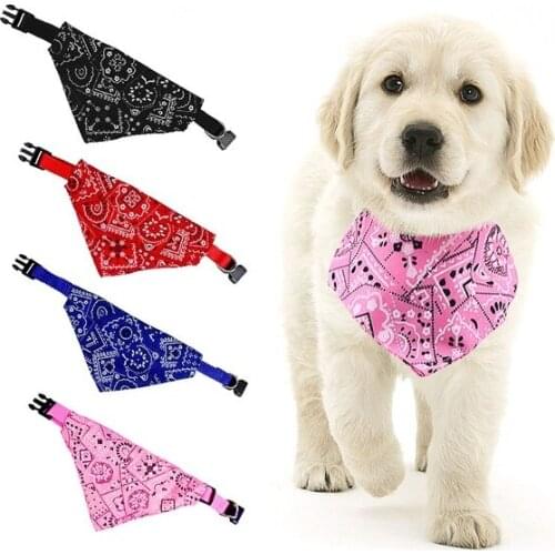 Adjustable Pet Collar Printed Triangle Pet Scarf for Small Dogs Cats Dog Bandana Neckchief